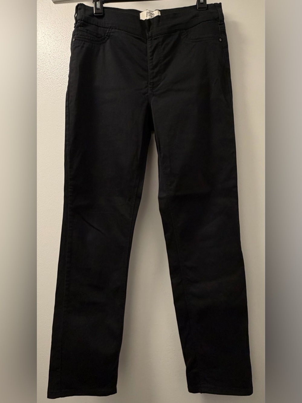 2016 by Parasuco Black Pull-On Straight-Leg Jeans Size 12